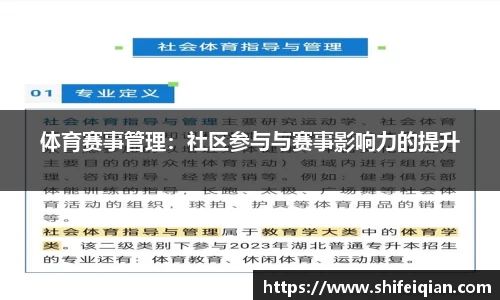 体育赛事管理：社区参与与赛事影响力的提升